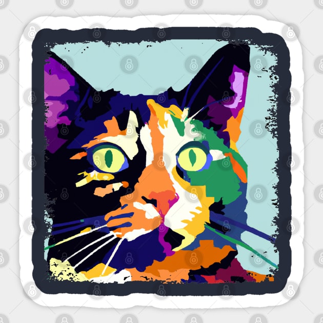 Tortoiseshell Pop Art - Cat Lover Gift Sticker by PawPopArt